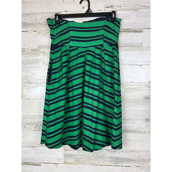 Moulinette Soeurs Anthropologie Women’s 12 Green Stripe Strapless Mini Dress - Picture 2 of 7